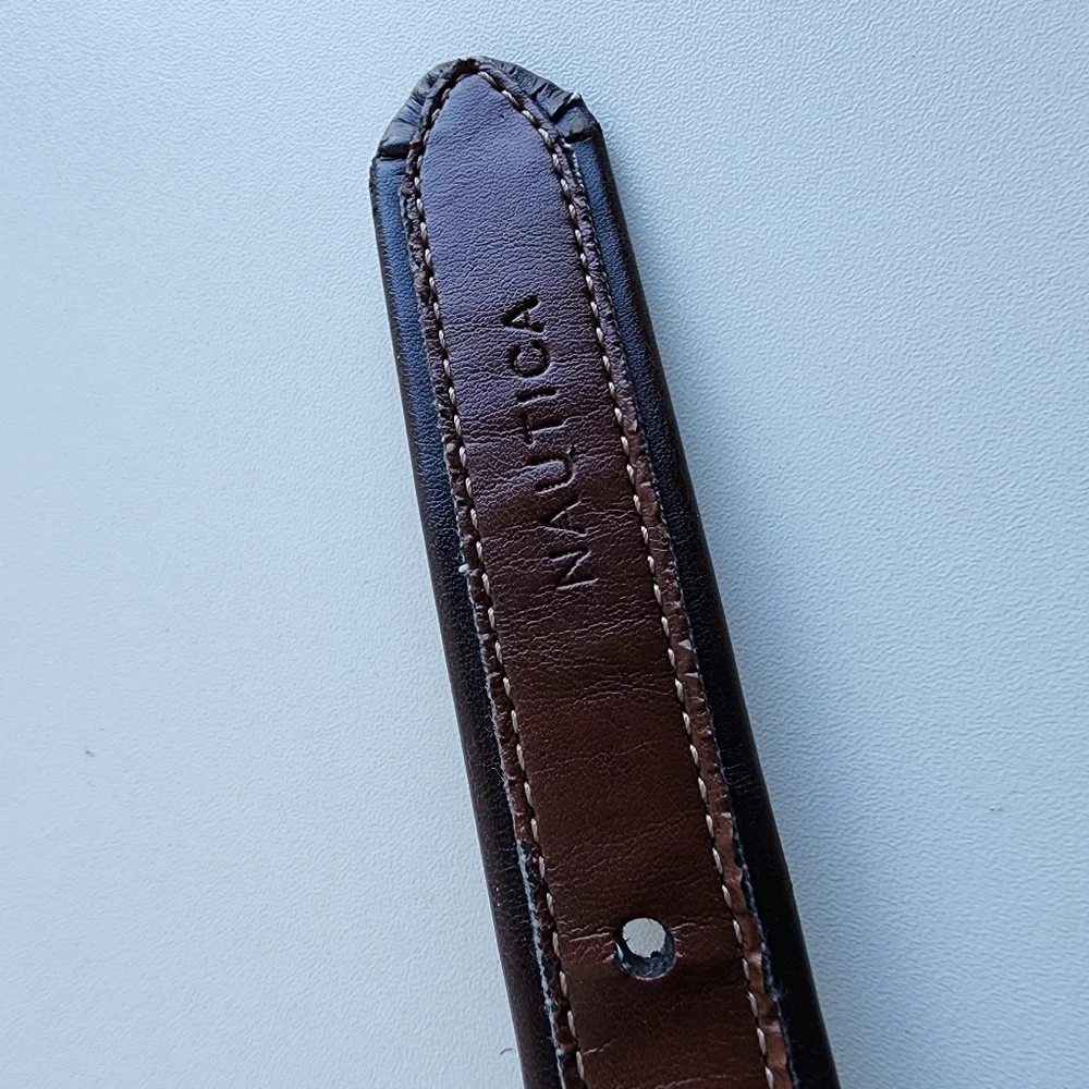 Nautica Boys Classic Clean Minimalist Leather Kids Belt Dark Brown 24/ 30